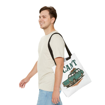 “I CAN’T” Road Trip Vintage Station Wagon Canvas Tote Bag