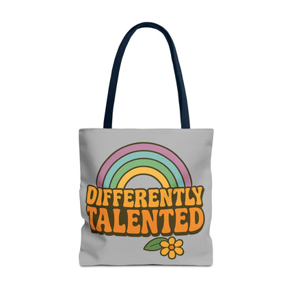 Differently Talented Rainbow Tote Bag — Retro Floral AOP Canvas
