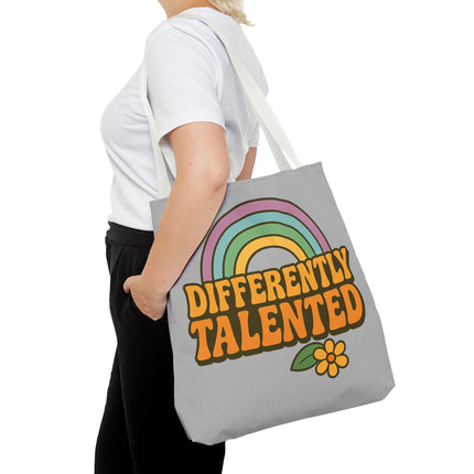 Differently Talented Rainbow Tote Bag — Retro Floral AOP Canvas
