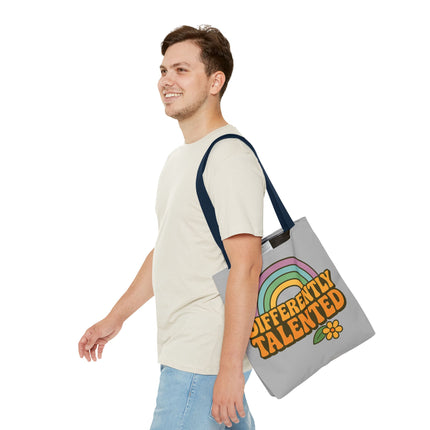 Differently Talented Rainbow Tote Bag — Retro Floral AOP Canvas