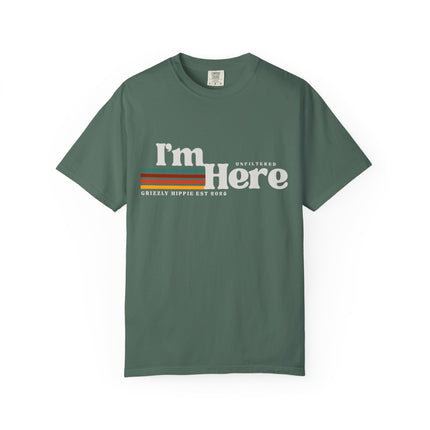 Im Here Retro Stripe Tee Soft Garment Dyed Casual T Shirt
