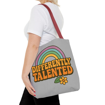 Differently Talented Rainbow Tote Bag — Retro Floral AOP Canvas