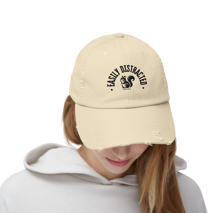 Easily Distracted, Unisex Distressed Cap