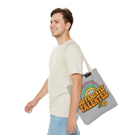 Differently Talented Rainbow Tote Bag — Retro Floral AOP Canvas