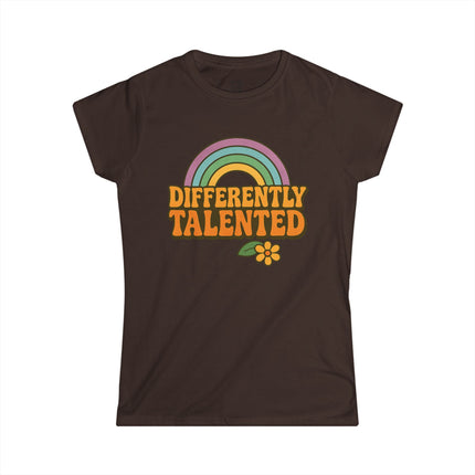 Differently Talented Rainbow Tee — Retro Flower Women’s T-Shirt