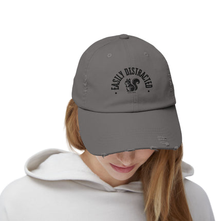 Easily Distracted, Unisex Distressed Cap