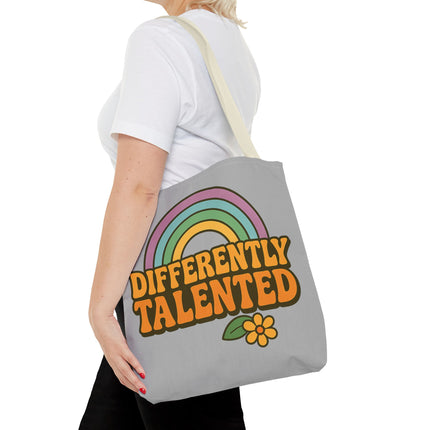 Differently Talented Rainbow Tote Bag — Retro Floral AOP Canvas