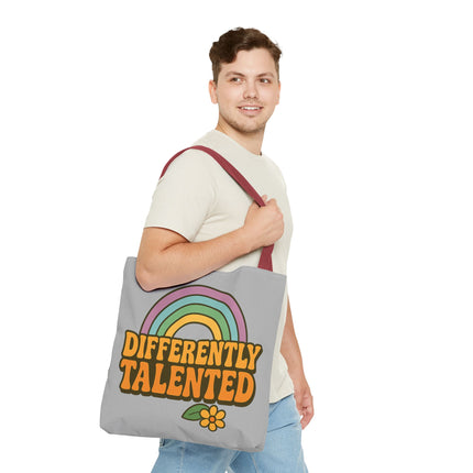 Differently Talented Rainbow Tote Bag — Retro Floral AOP Canvas