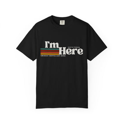 Im Here Retro Stripe Tee Soft Garment Dyed Casual T Shirt