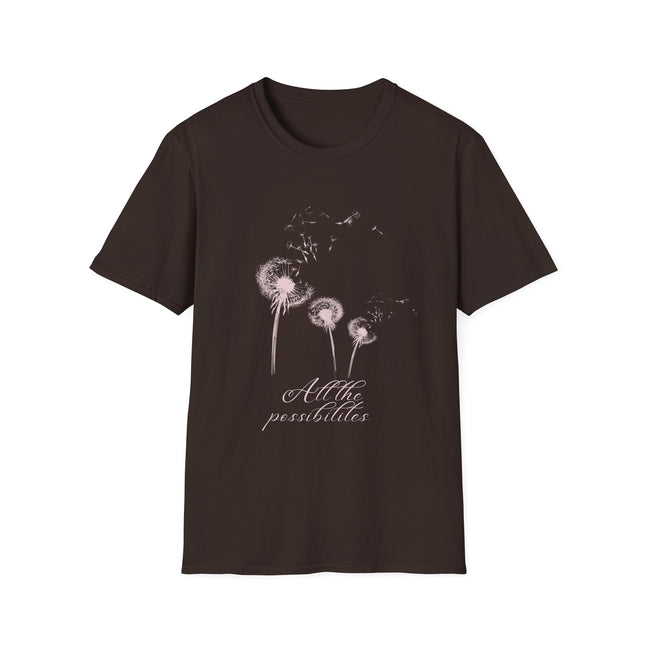 Black Dandelion Wishes Tee All the Possibilities Inspirational T Shirt