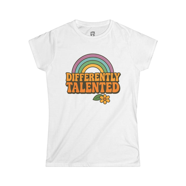 Differently Talented Rainbow Tee — Retro Flower Women’s T-Shirt