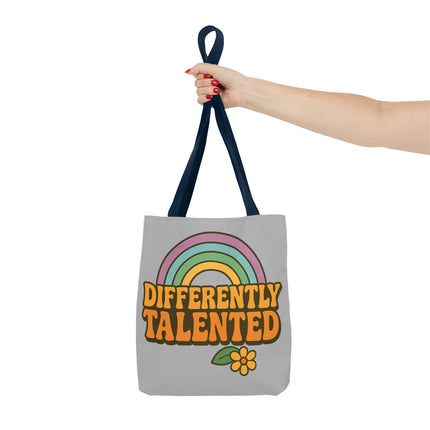 Differently Talented Rainbow Tote Bag — Retro Floral AOP Canvas