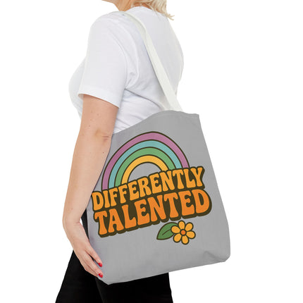 Differently Talented Rainbow Tote Bag — Retro Floral AOP Canvas