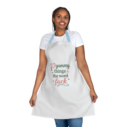 I love Yummy things and the word fuck - Apron, 5-Color Straps (AOP)