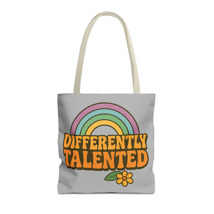 Differently Talented Rainbow Tote Bag — Retro Floral AOP Canvas