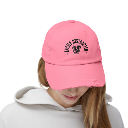 Easily Distracted, Unisex Distressed Cap