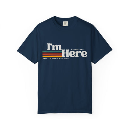 Im Here Retro Stripe Tee Soft Garment Dyed Casual T Shirt