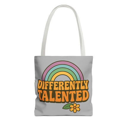 Differently Talented Rainbow Tote Bag — Retro Floral AOP Canvas