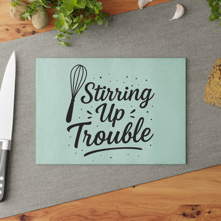 Stirring Up Trouble Glass Cutting Board – Whisk Kitchen Decorative Chopping Board