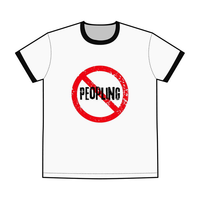 No Peopling, Men's Ringer Tee - Thought-Provoking Casual Shirt