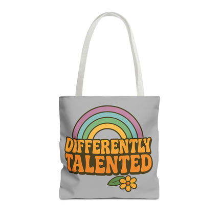 Differently Talented Rainbow Tote Bag — Retro Floral AOP Canvas