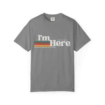 Im Here Retro Stripe Tee Soft Garment Dyed Casual T Shirt