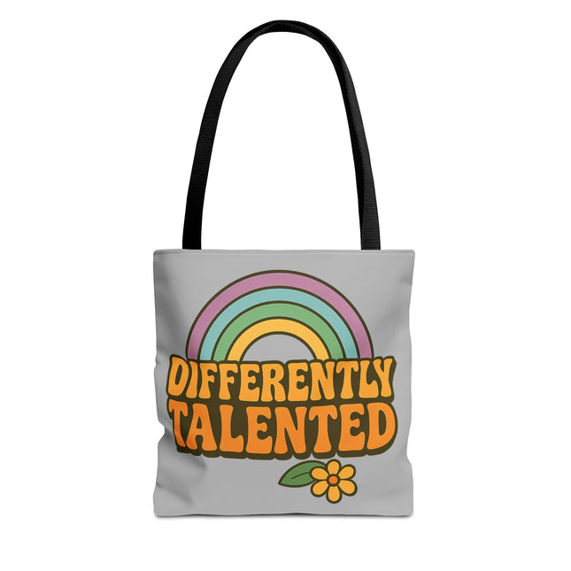 Differently Talented Rainbow Tote Bag — Retro Floral AOP Canvas