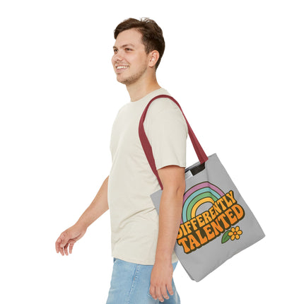 Differently Talented Rainbow Tote Bag — Retro Floral AOP Canvas