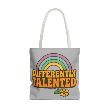 Differently Talented Rainbow Tote Bag — Retro Floral AOP Canvas