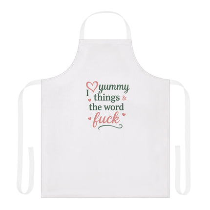 I love Yummy things and the word fuck - Apron, 5-Color Straps (AOP)