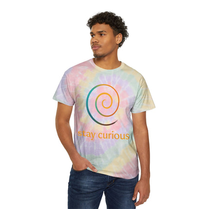 Stay Curious – Spiral Tie-Dye Unisex Tee