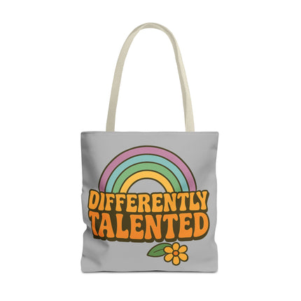 Differently Talented Rainbow Tote Bag — Retro Floral AOP Canvas