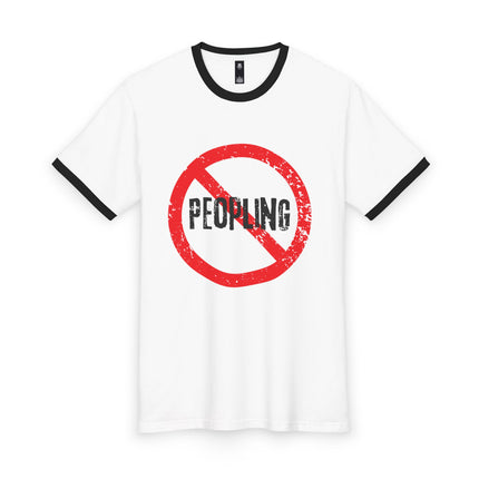 No Peopling, Men's Ringer Tee - Thought-Provoking Casual Shirt