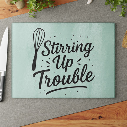 Stirring Up Trouble Glass Cutting Board – Whisk Kitchen Decorative Chopping Board