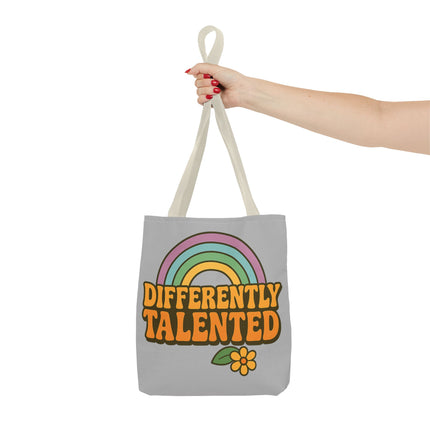 Differently Talented Rainbow Tote Bag — Retro Floral AOP Canvas