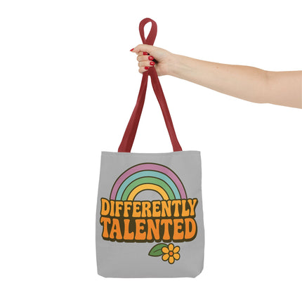 Differently Talented Rainbow Tote Bag — Retro Floral AOP Canvas