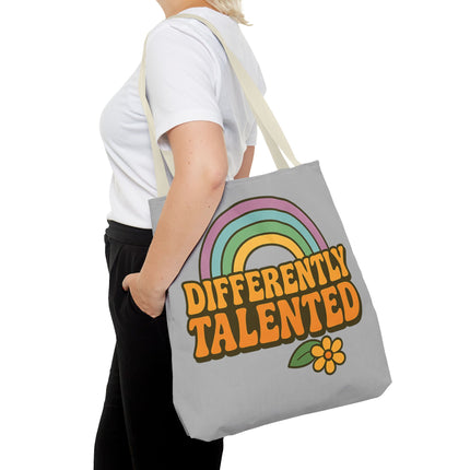 Differently Talented Rainbow Tote Bag — Retro Floral AOP Canvas