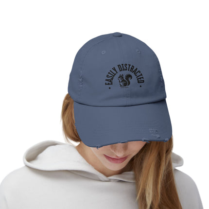 Easily Distracted, Unisex Distressed Cap