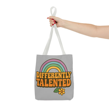 Differently Talented Rainbow Tote Bag — Retro Floral AOP Canvas