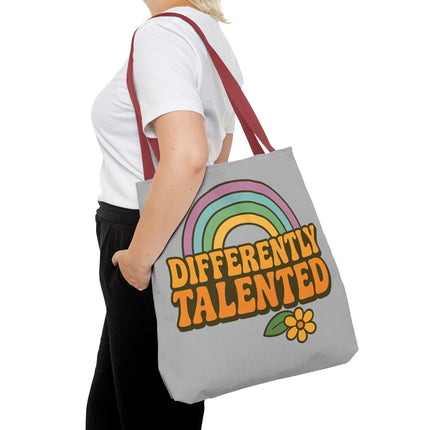 Differently Talented Rainbow Tote Bag — Retro Floral AOP Canvas