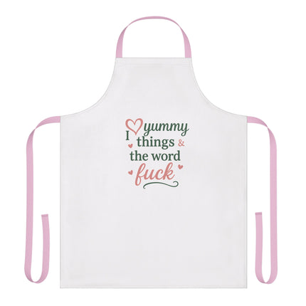 I love Yummy things and the word fuck - Apron, 5-Color Straps (AOP)