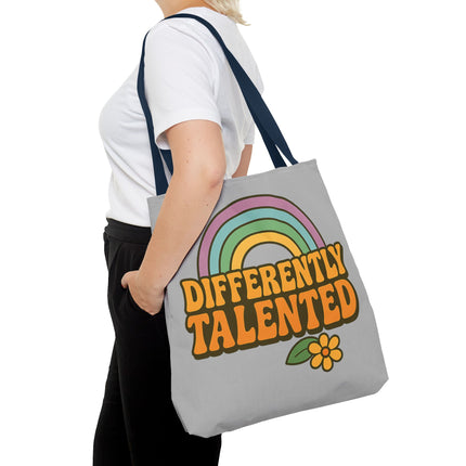 Differently Talented Rainbow Tote Bag — Retro Floral AOP Canvas