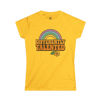 Differently Talented Rainbow Tee — Retro Flower Women’s T-Shirt