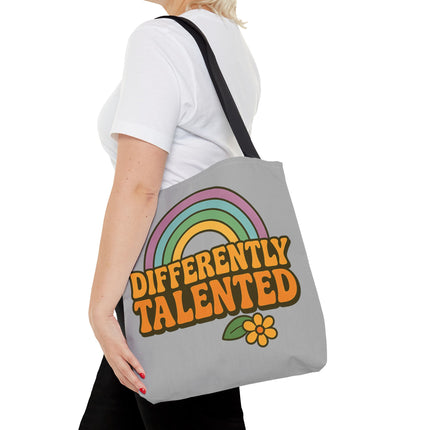 Differently Talented Rainbow Tote Bag — Retro Floral AOP Canvas