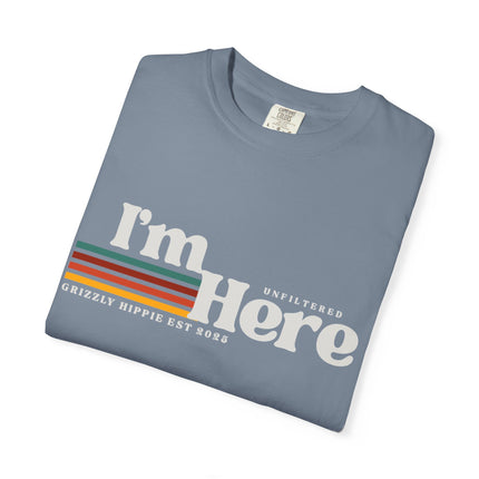 Im Here Retro Stripe Tee Soft Garment Dyed Casual T Shirt