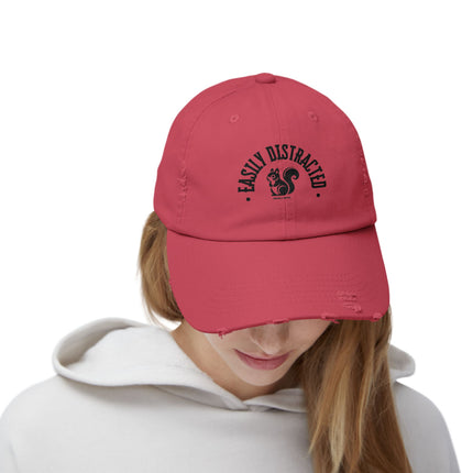 Easily Distracted, Unisex Distressed Cap