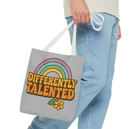 Differently Talented Rainbow Tote Bag — Retro Floral AOP Canvas