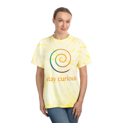 Stay Curious – Spiral Tie-Dye Unisex Tee