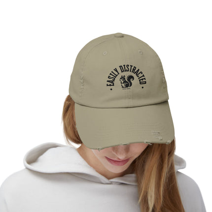 Easily Distracted, Unisex Distressed Cap