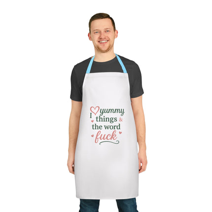 I love Yummy things and the word fuck - Apron, 5-Color Straps (AOP)